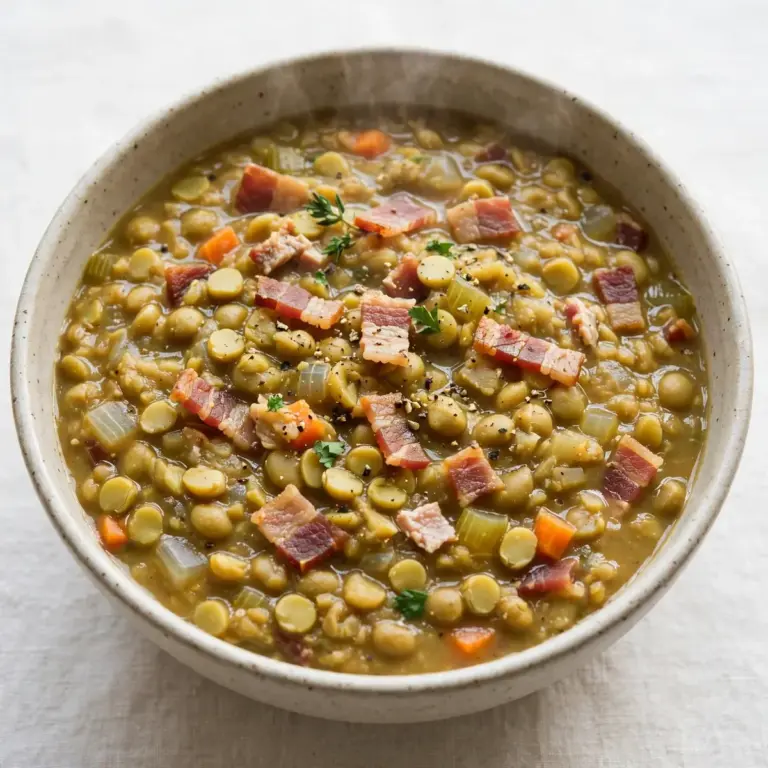 Budget Batch Cooking: Crockpot Split Pea Soup mit Turkey Bacon