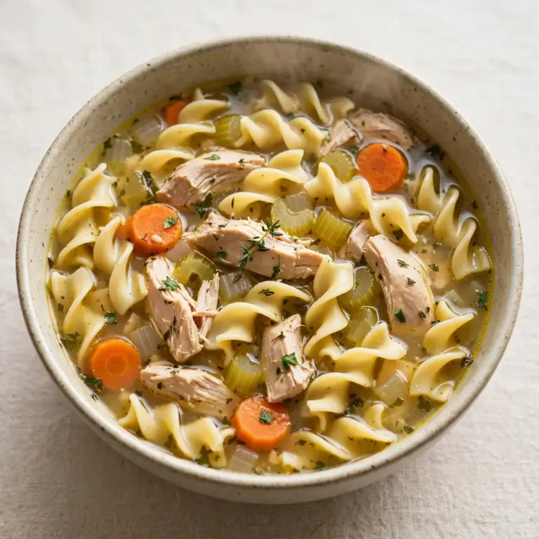 Budget Batch Crockpot Chicken Noodle Soup