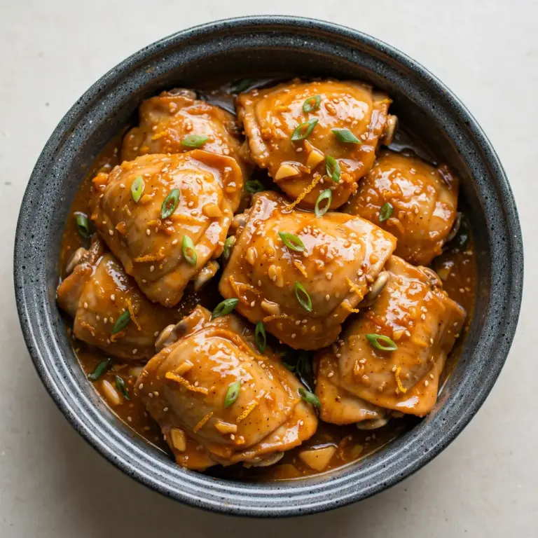 Budget Batch Crockpot Orange Chicken Thighs