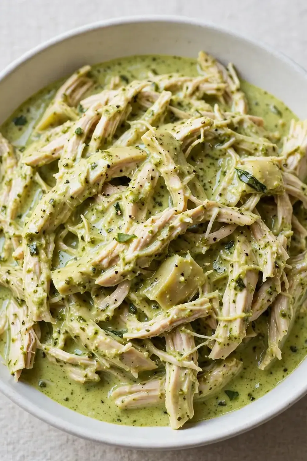 Dump-and-Go Crockpot Creamy Pesto Chicken