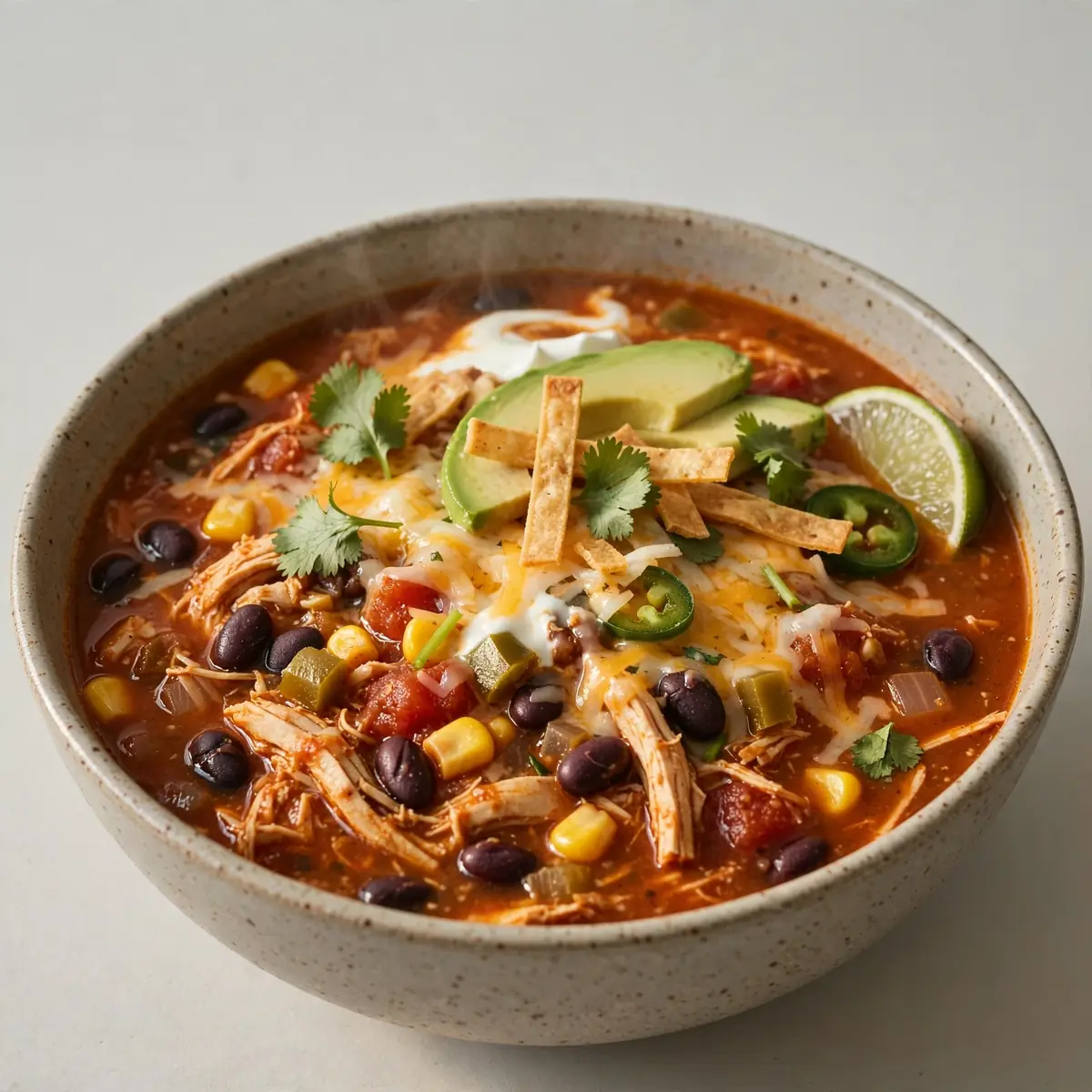 Budget Slow Cooker Chicken Enchilada Soup zum Einfrieren