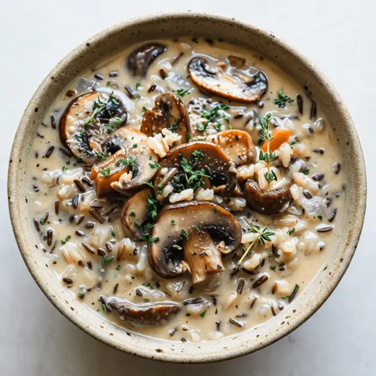 Budget-Warme Cremige Wildreis-Pilzsuppe für Meal Prep