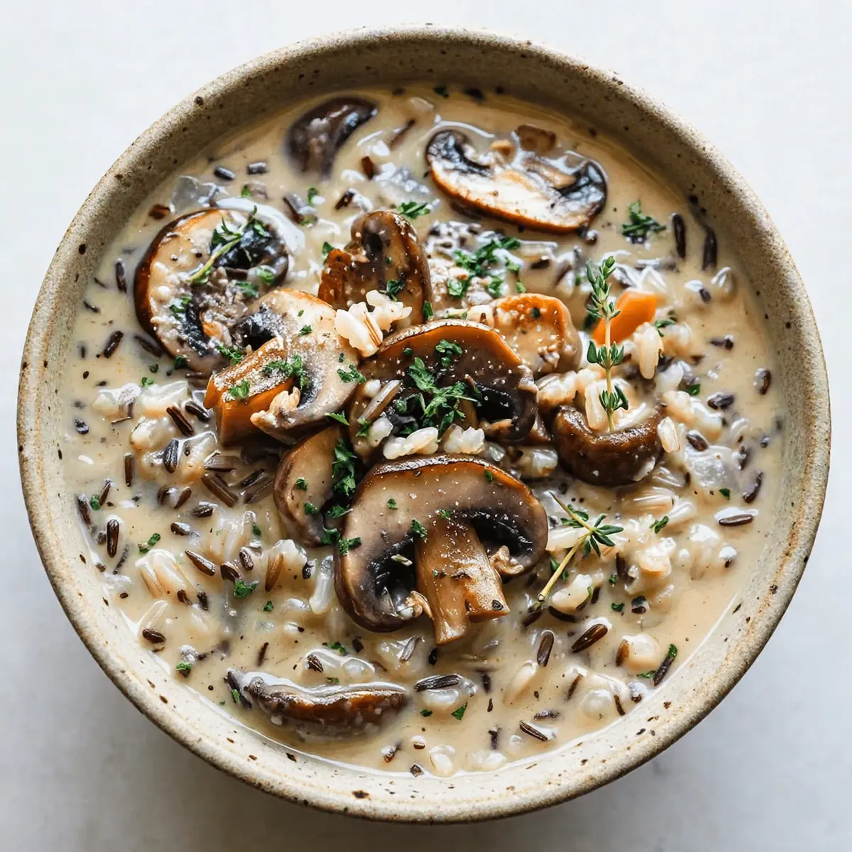 Budget-Warme Cremige Wildreis-Pilzsuppe für Meal Prep