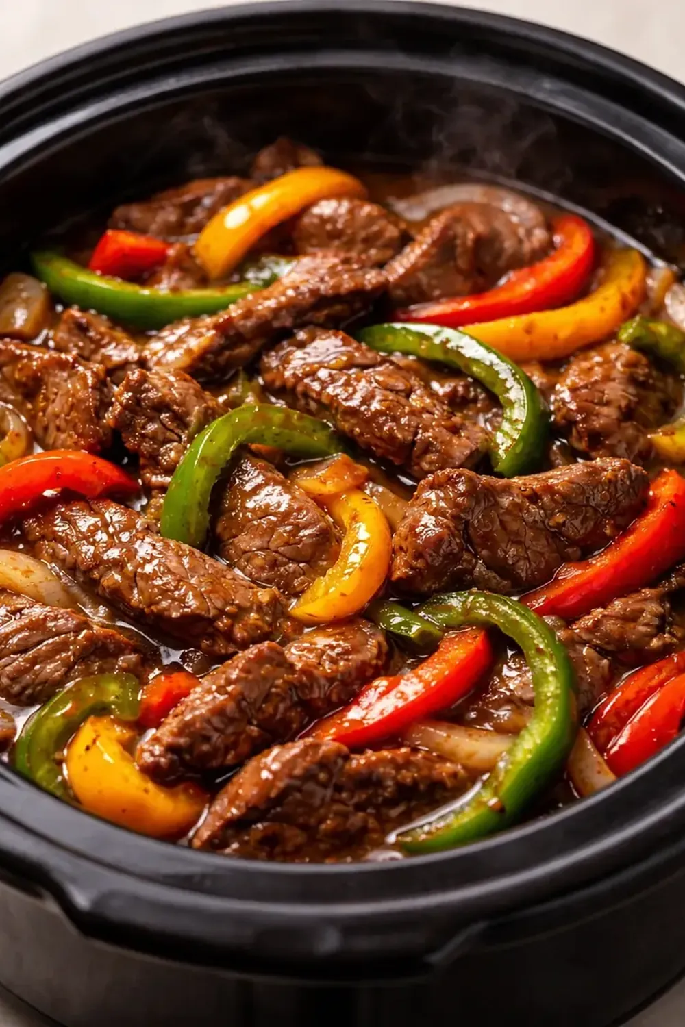 Crockpot Beef Pepper Steak