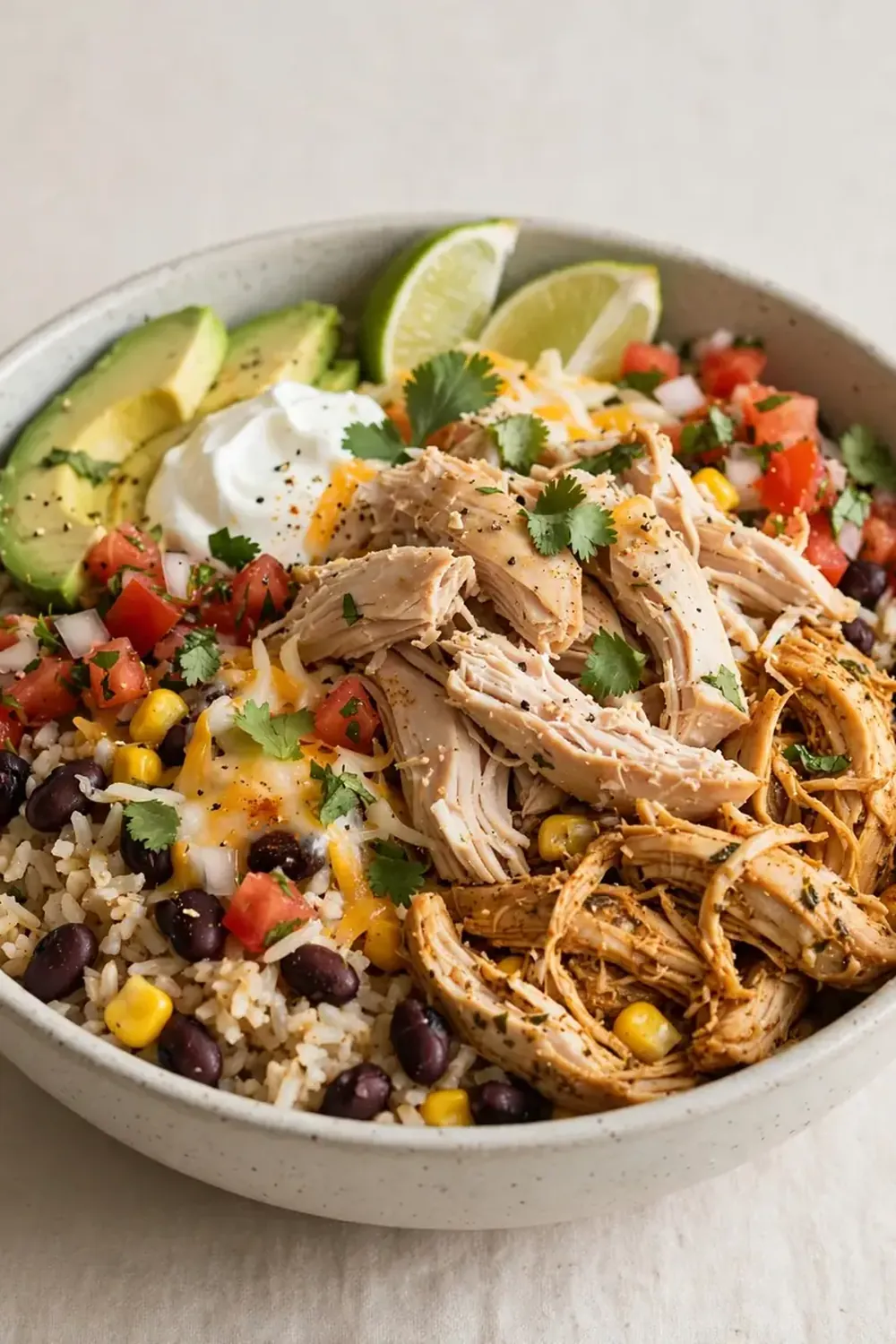 Crockpot Chicken Burrito Bowls