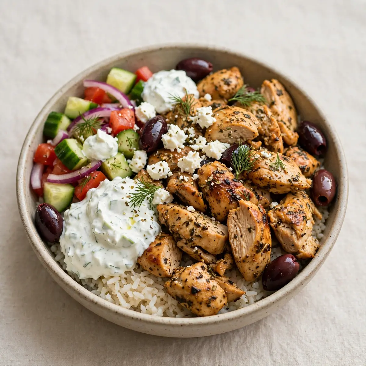 Crockpot Greek Chicken Souvlaki Bowls für günstige Meal Prep Woche