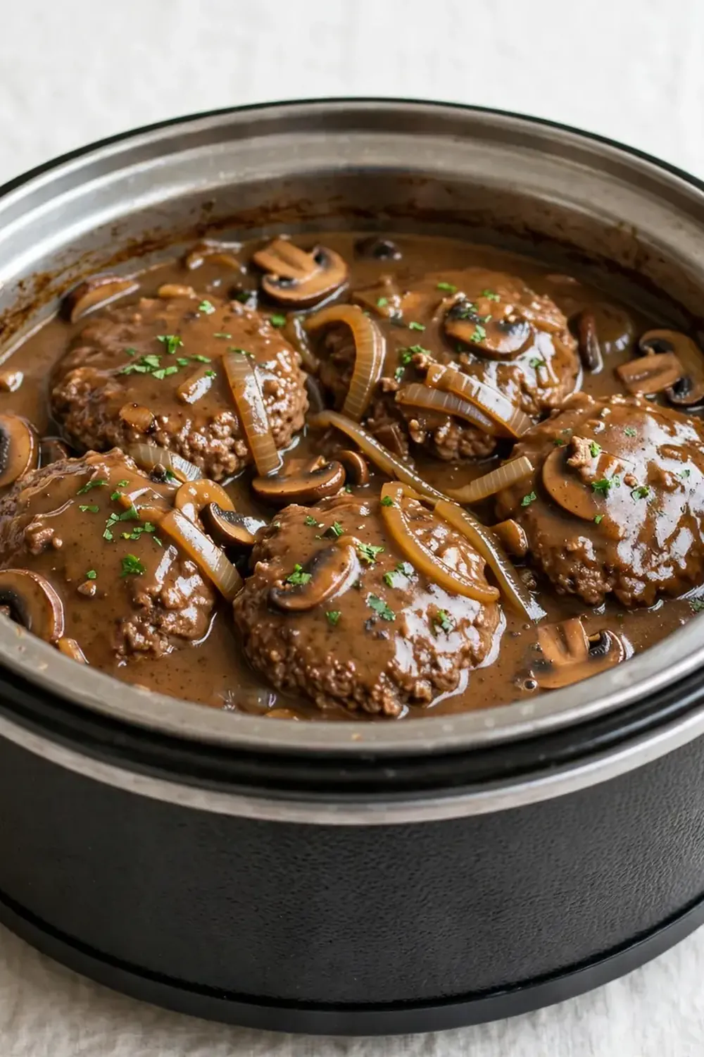 Crockpot Salisbury Steak with Brown Gravy