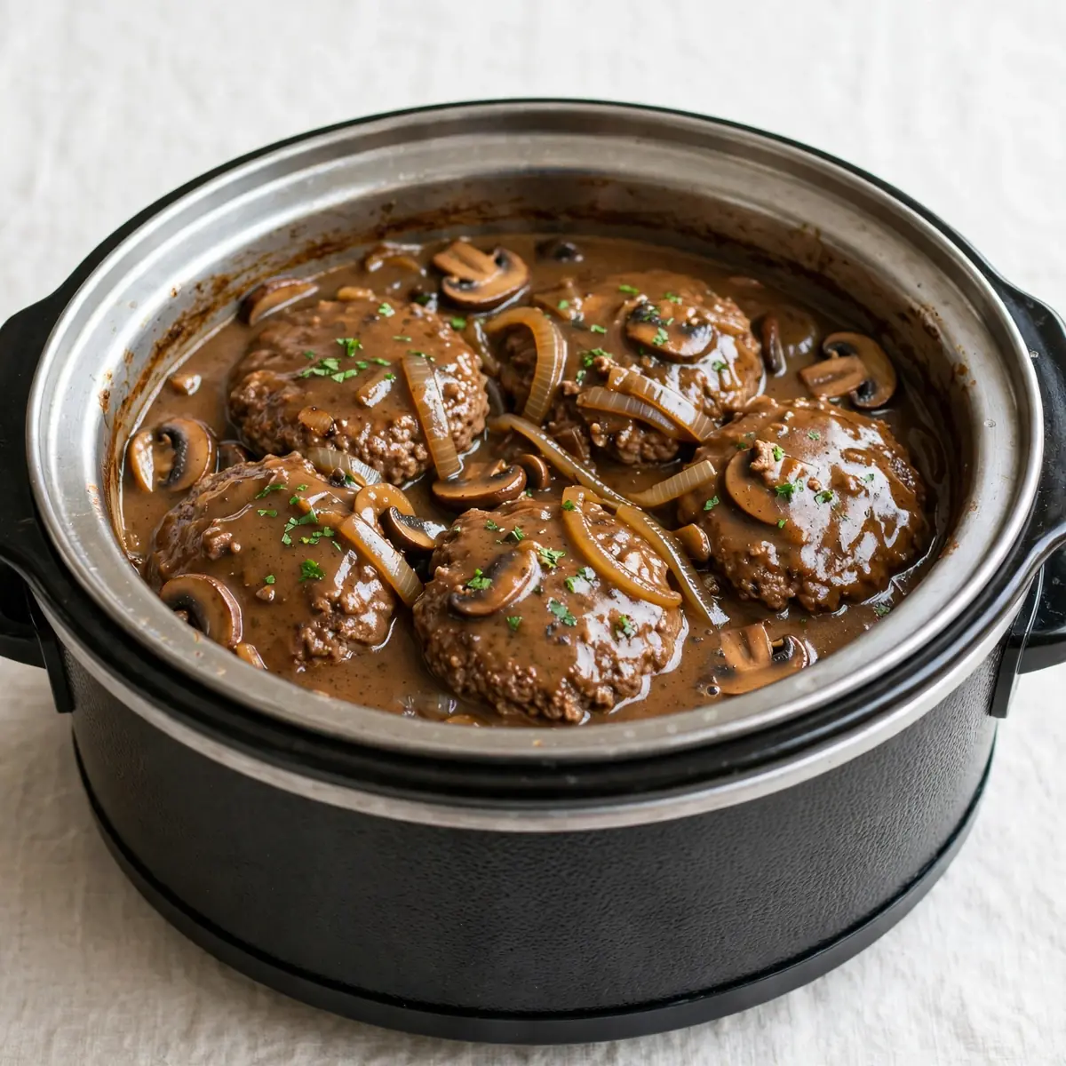 Crockpot Salisbury Steak: Günstiges Meal Prep für 2 € pro Portion