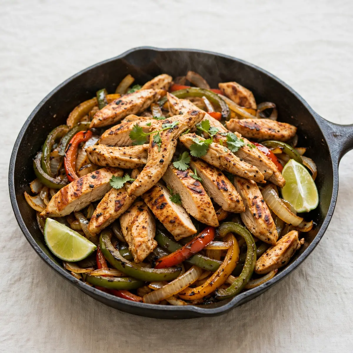 Gegrillte Hähnchen-Fajitas