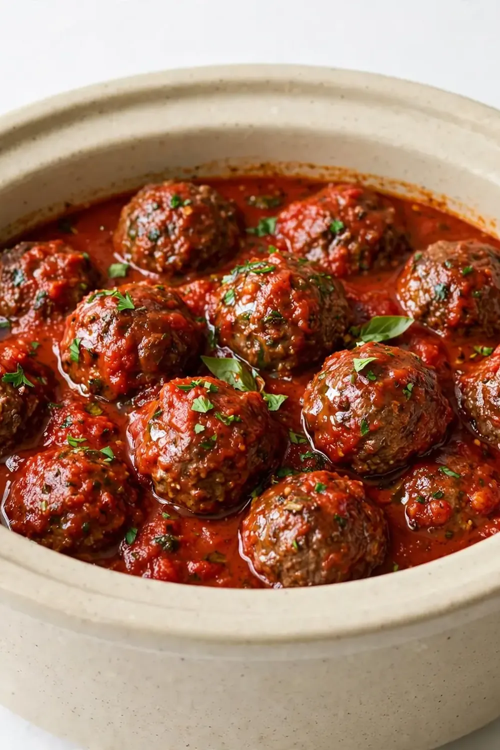 Slow Cooker Beef Meatballs in Marinara