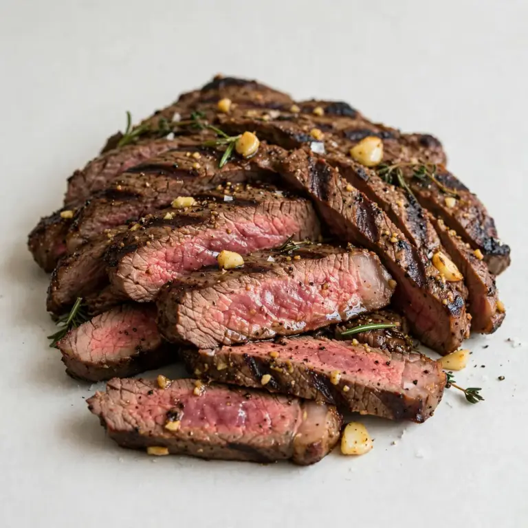 Grill-Flank Steak mit Knoblauch-Marinade