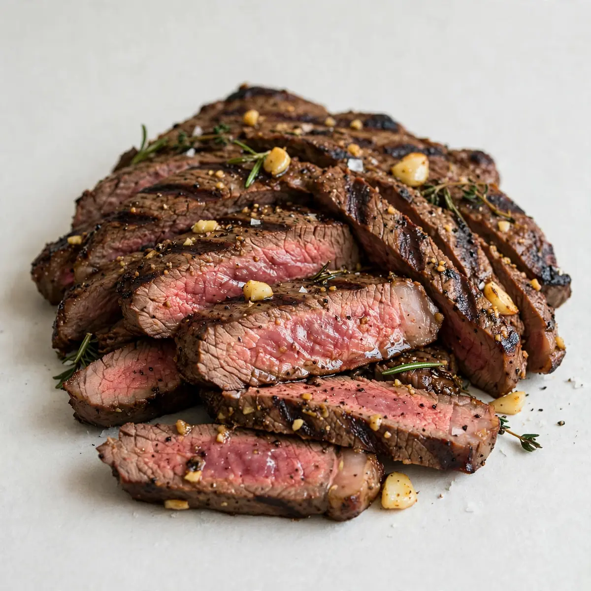 Grill-Flank Steak mit Knoblauch-Marinade