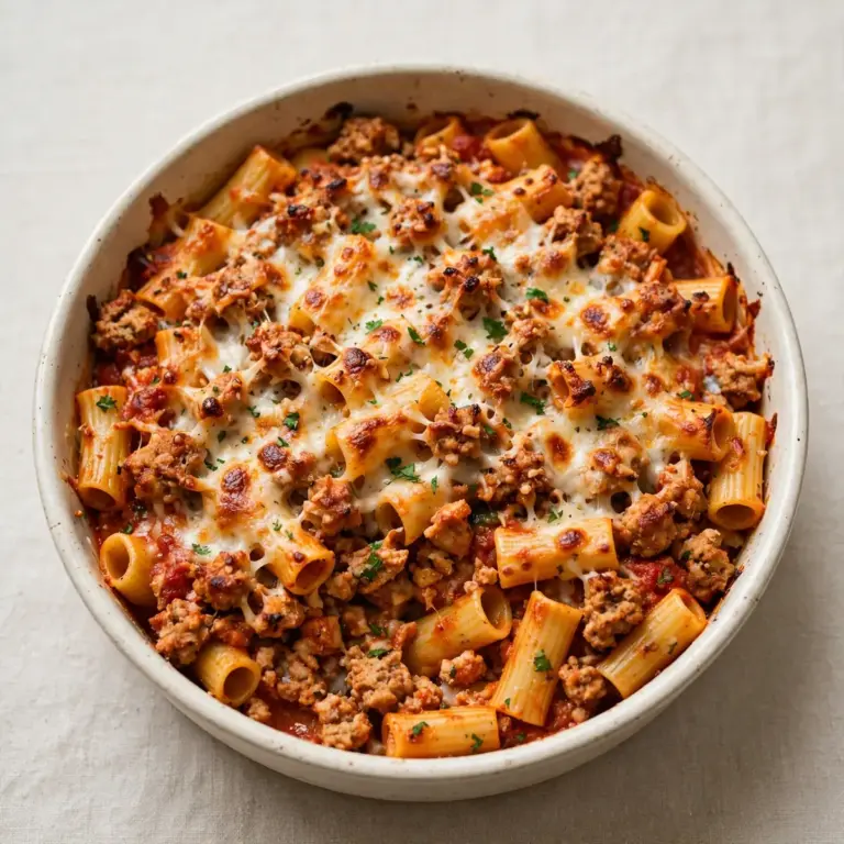 Hackfleisch-Pasta-Auflauf mit Truthahn
