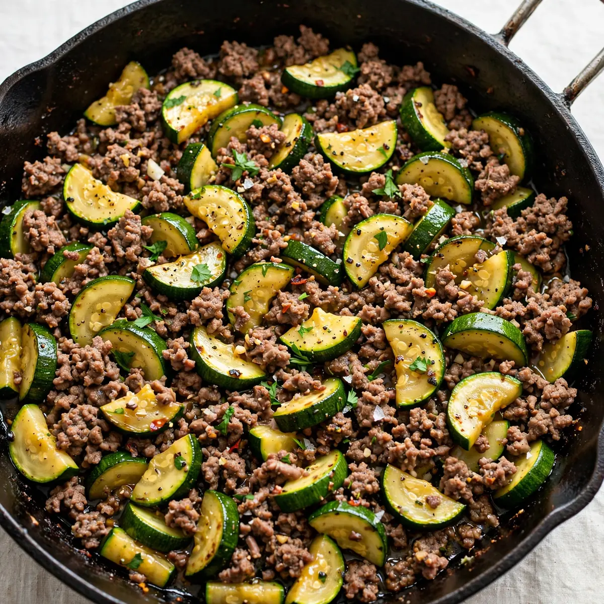 Hackfleisch-Zucchini-Pfanne (Low-Carb)