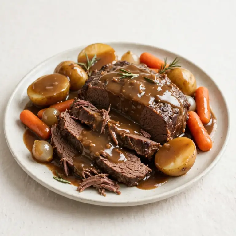 Klassischer Rinderbraten mit Bratensaft