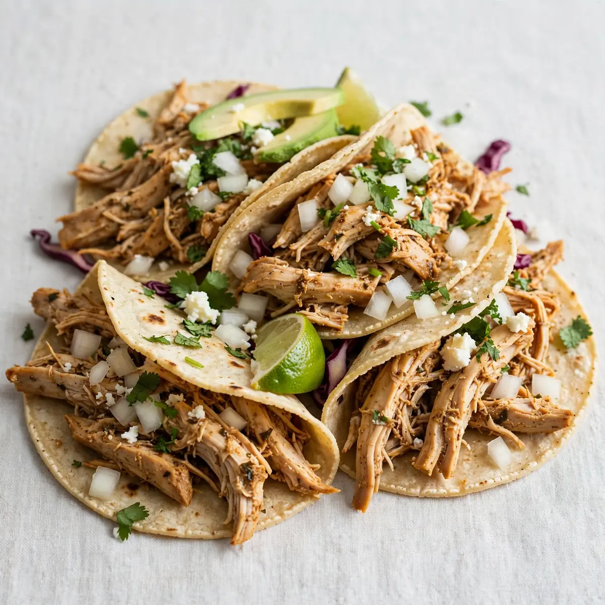 Langsam gegarte Hähnchen-Tacos aus dem Slow Cooker