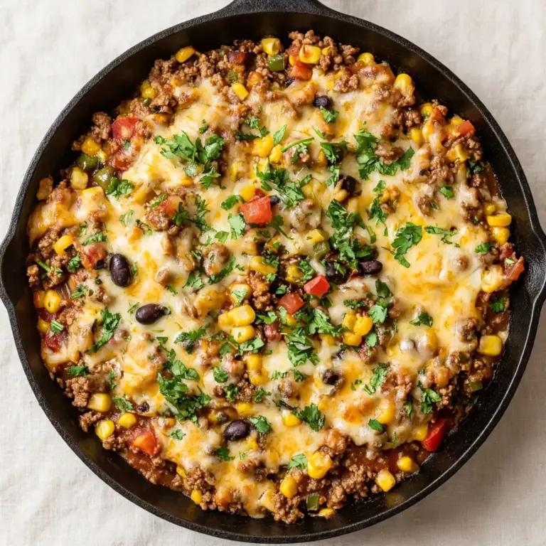 One-Pan Cheesy Beef Taco-Pfanne