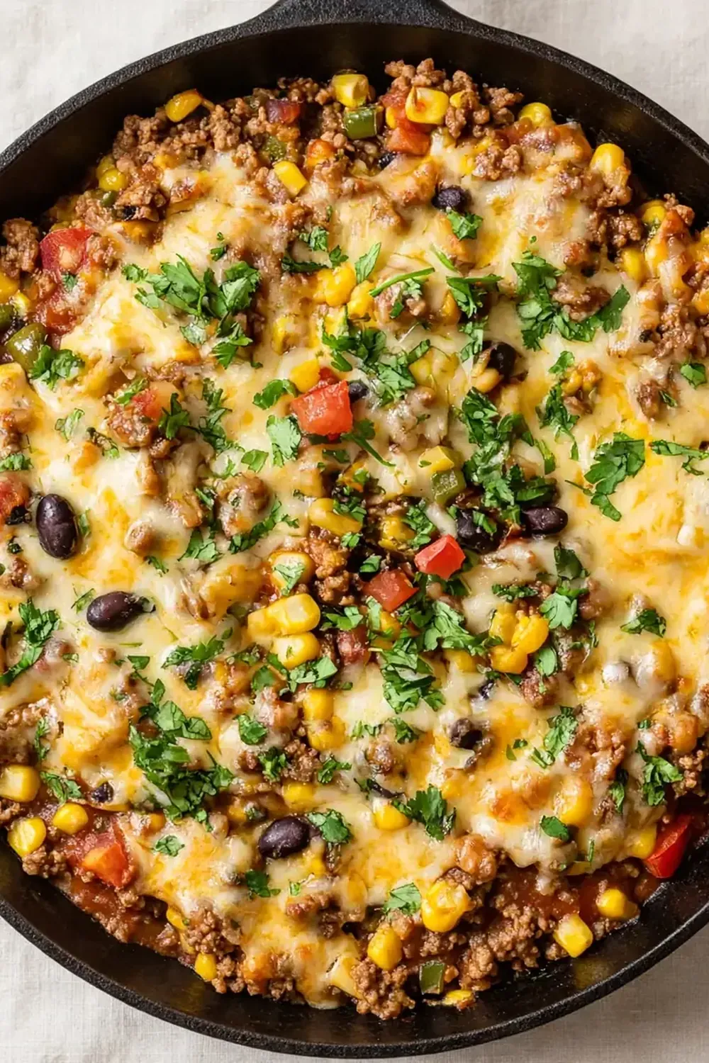 One-Pan Cheesy Beef Taco Skillet