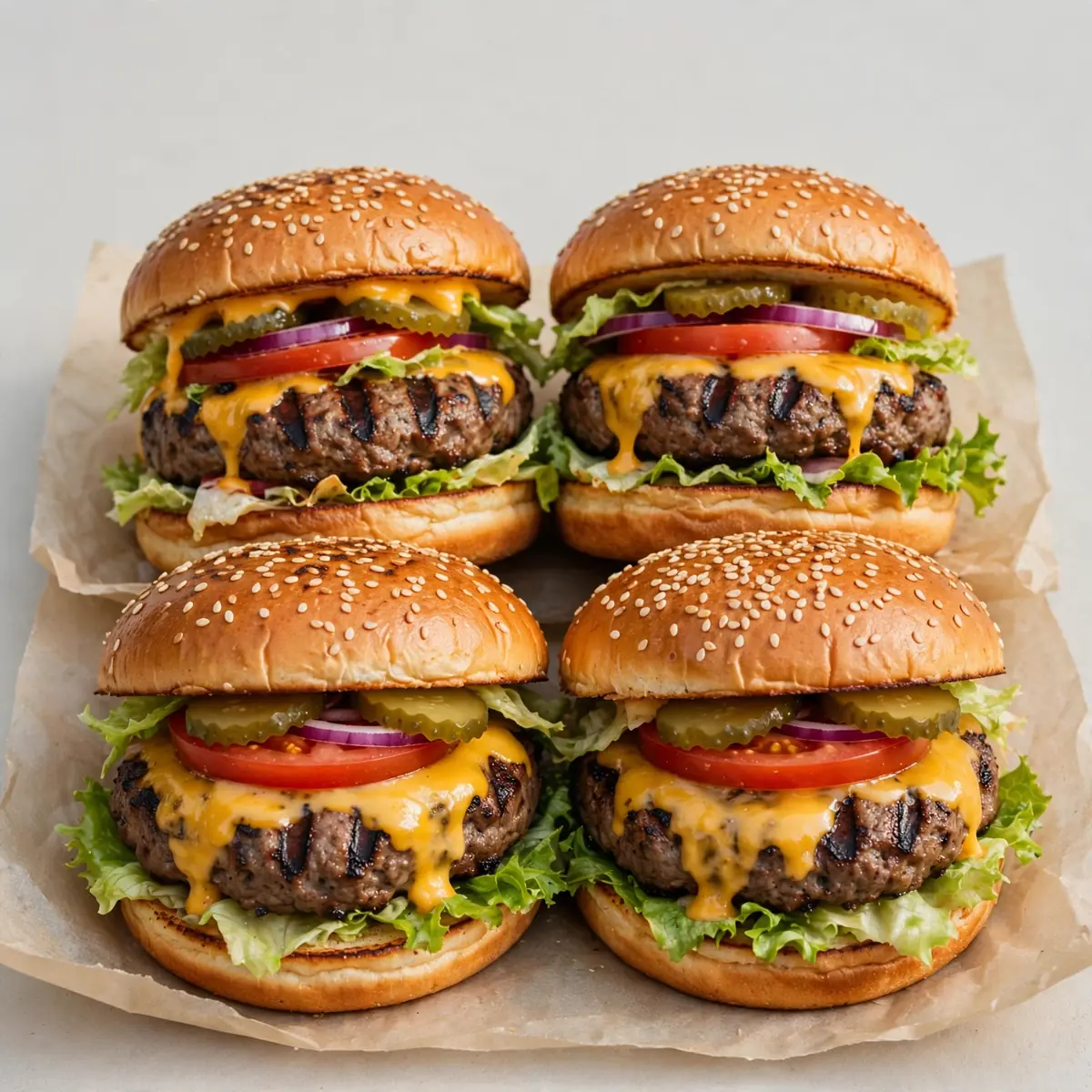 Perfekte gegrillte Hamburger vom Gartengrill