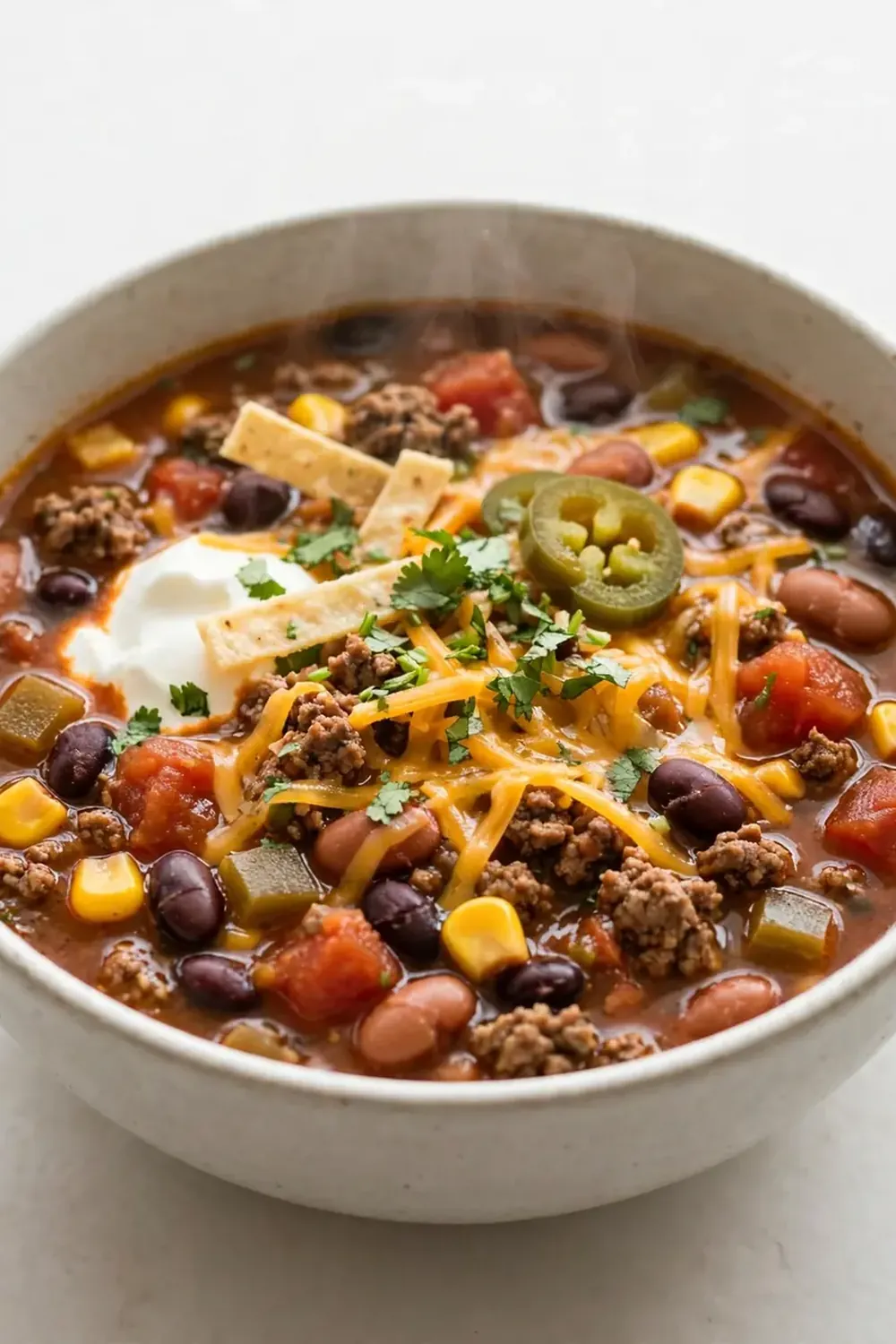 Dump-and-Go Slow Cooker Beef Taco Soup