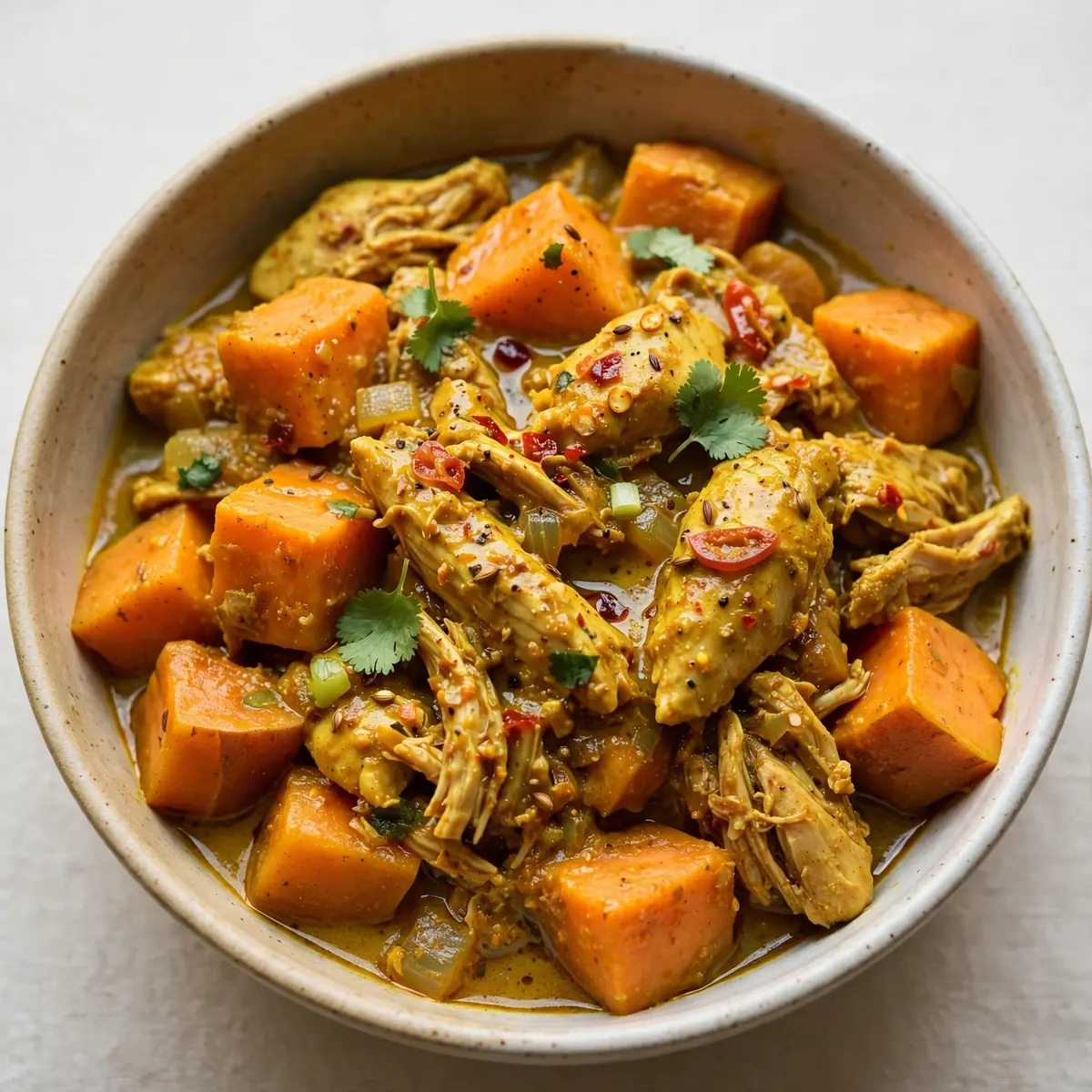 Slow Cooker Chicken Curry mit Süßkartoffeln Meal Prep für 2€