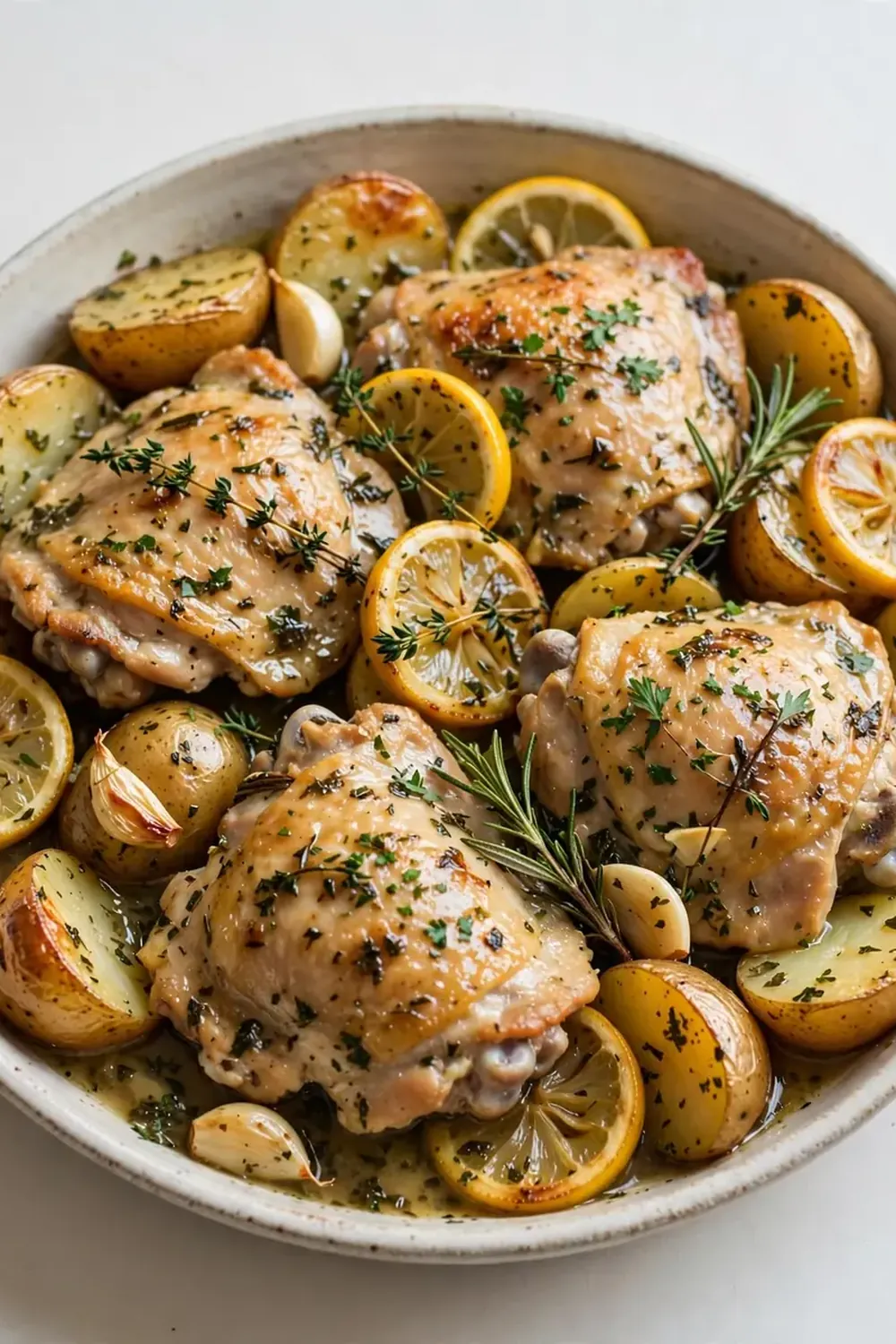 Slow Cooker Lemon Herb Chicken and Potatoes