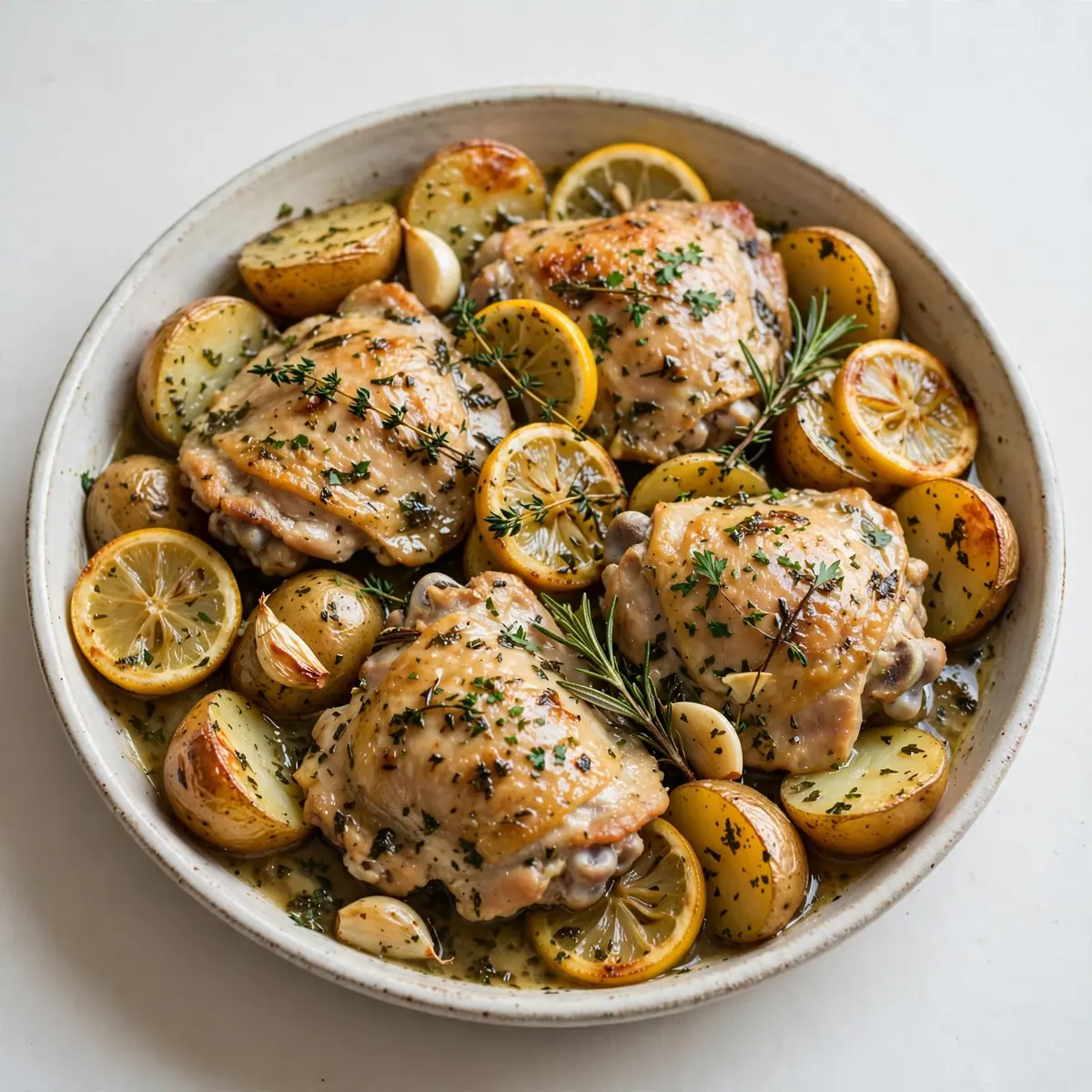 Slow Cooker Zitronen-Kräuter-Hähnchen Günstiges Meal Prep