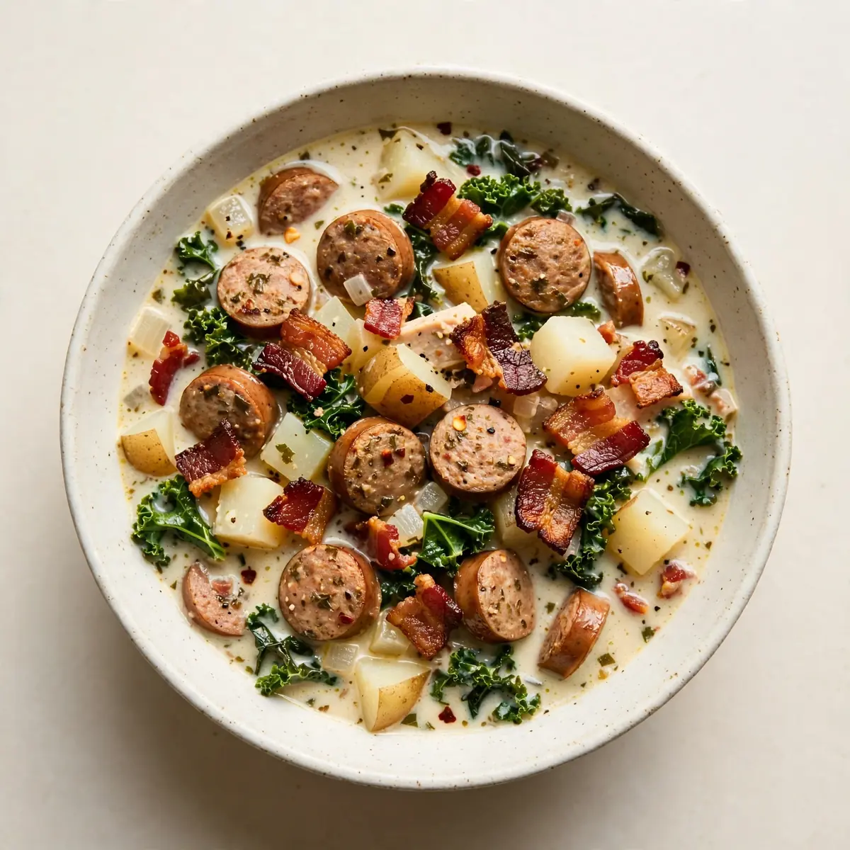 Slow Cooker Zuppa Toscana mit Putenwurst – Budget Batch Meal Prep