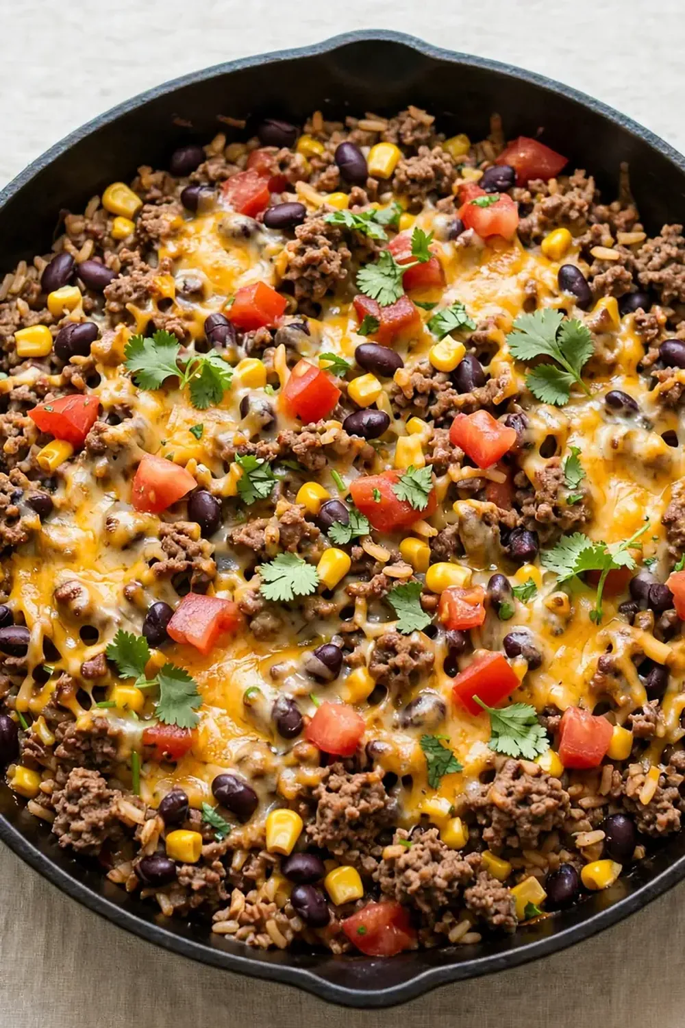 Tex-Mex Ground Beef and Rice Skillet