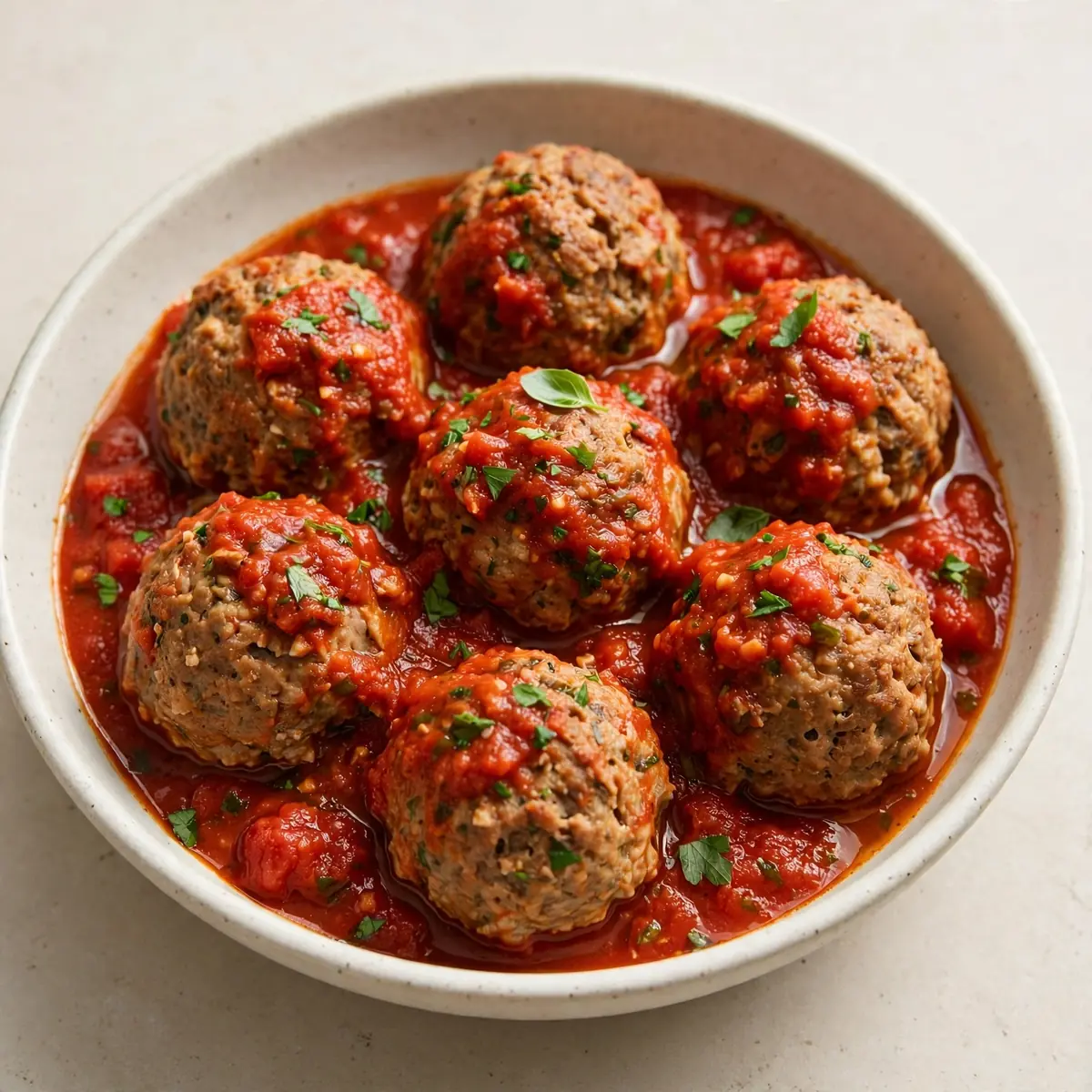 Truthahn-Frikadellen in Marinara