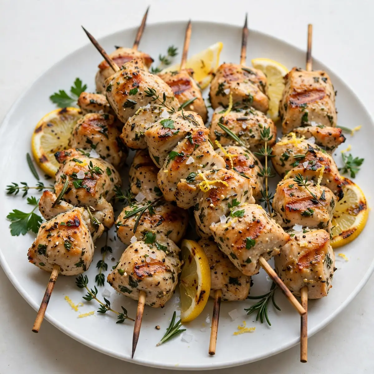 Zitronen-Kräuter-Spieße vom Grill