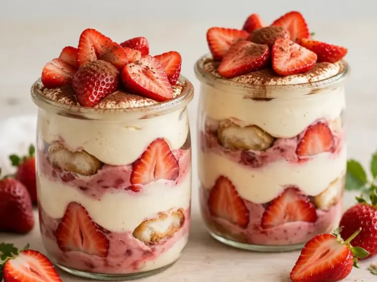 Erdbeer-Tiramisu im Glas für den Sommer
