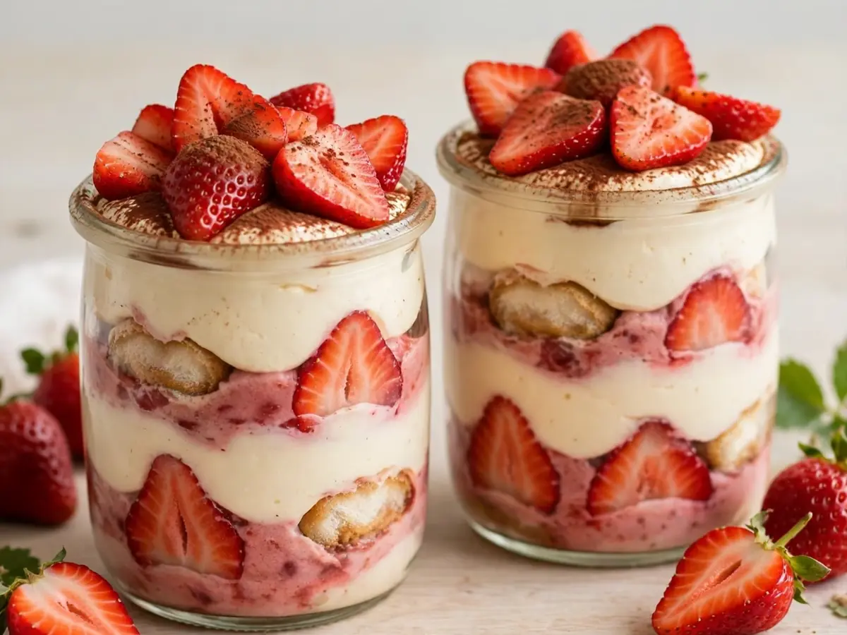 Erdbeer-Tiramisu im Glas für den Sommer