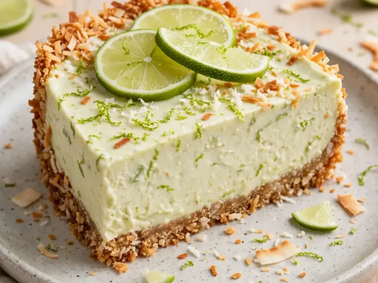 Kokos-Limetten-Cheesecake ohne Backen