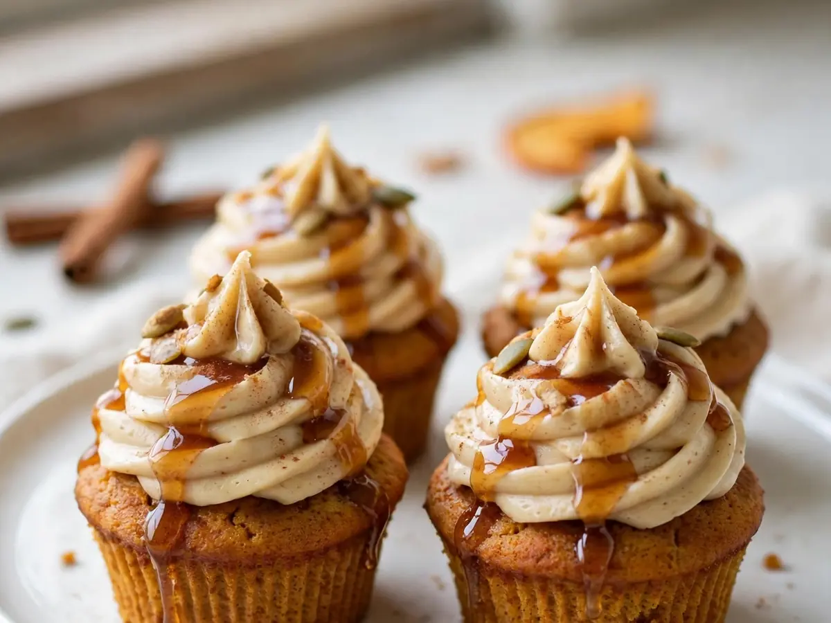 Kürbis-Zimt-Cupcakes mit Ahornsirup-Frosting