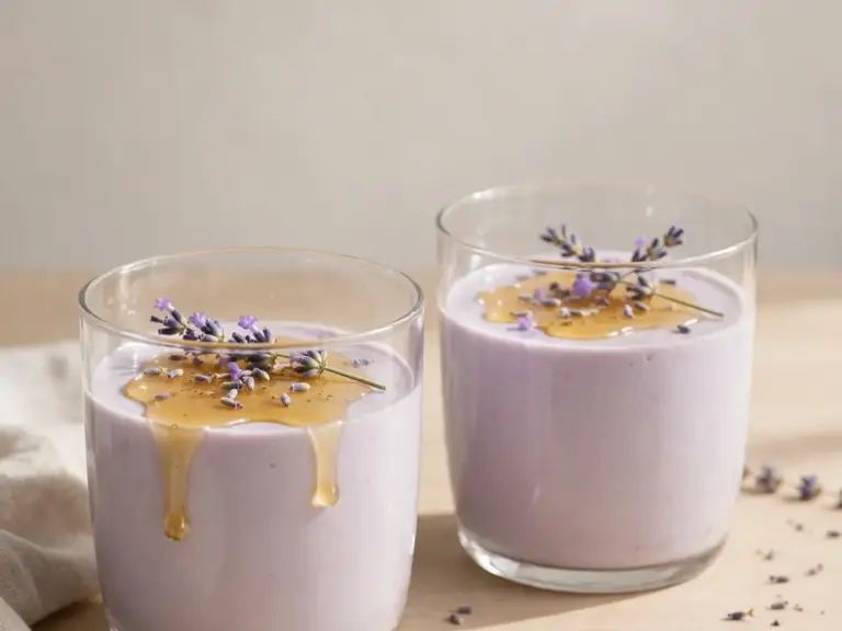 Lavendel-Honig-Panna-Cotta als Dessert