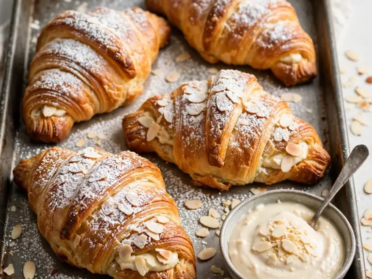 Mandel-Croissants aus Blätterteig selber machen