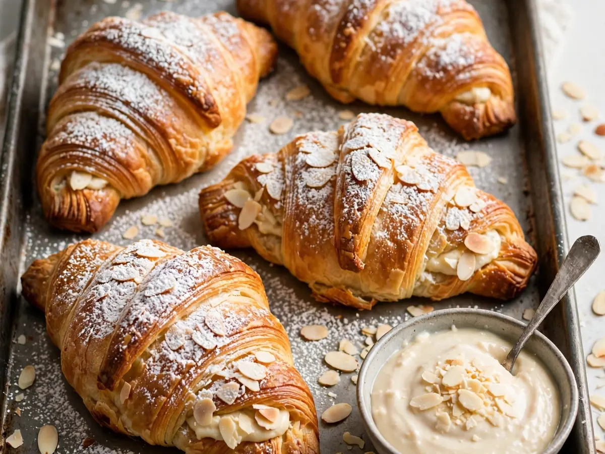 Mandel-Croissants aus Blätterteig selber machen