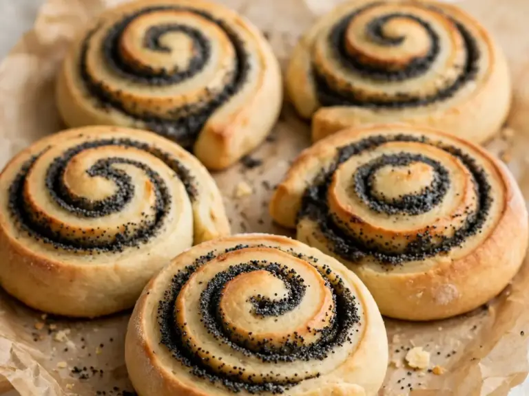 Mohn-Marzipan-Schnecken aus Hefeteig